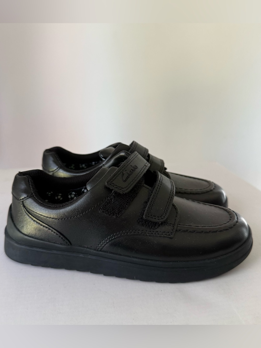 Clarks Goal Style Black Leather Sneakers Size 13 #Lux-K-SH